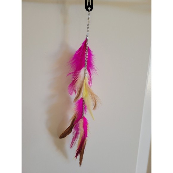 12 Pack Feather Hair Clips Boho Hot Pink Hair Extensions Party Favors Gi… - Picture 5 of 5